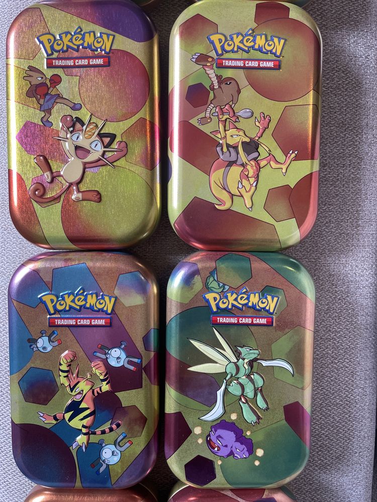 Caixa Mini Tins Pokemon Mini Tins vazias com carta de puzzle