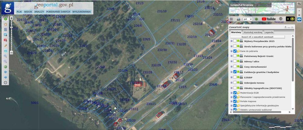 Działka nad jez. Lubie z gotowym projektem i PnB 4 domków całorocznych