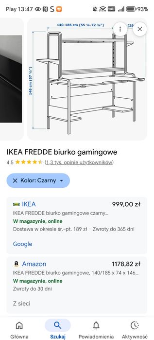 Biurko gamingowe złożone nowe okazja