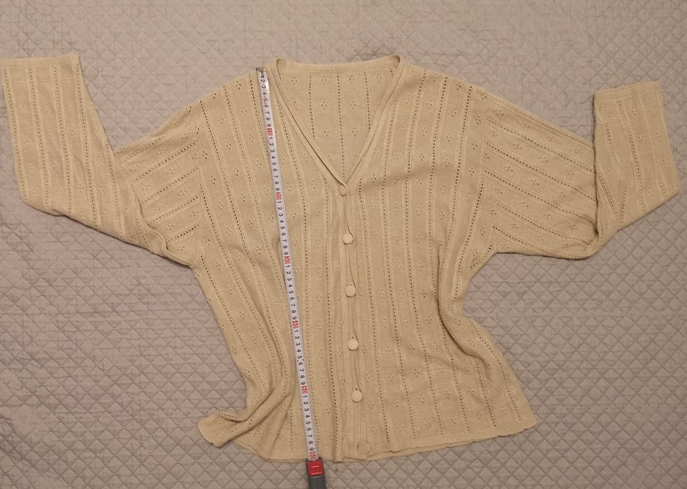 Beżowy rozpinany sweterek sweter rozmiar L
