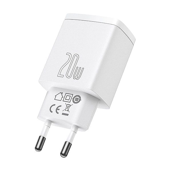 Szybka ładowarka sieciowa USB-A / USB-C Baseus Compact CCXJ-B02/20W 3A