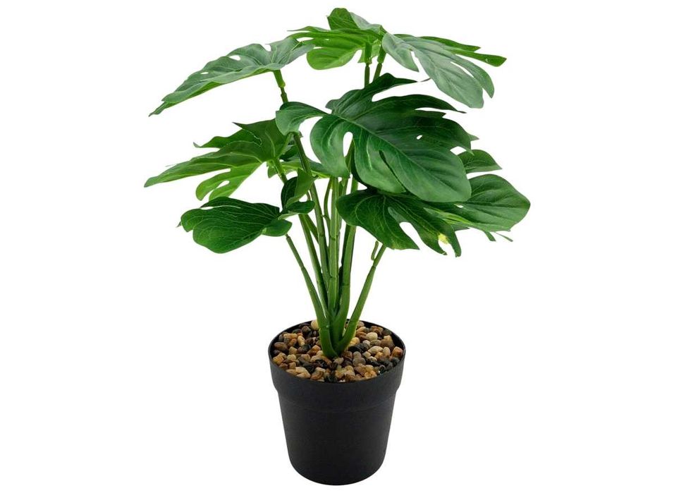 Sztuczna monstera w doniczce roślina dekoracyjna sztuczne kwiaty 28cm