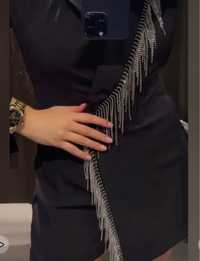 Kombinezon z diamencikami M/L Zara elegancki sukienka marynarkowa 40