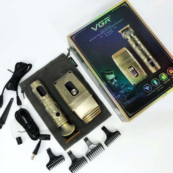 Набір для бороди голови vgr 649 premium оригінал  тример шейвер бритва