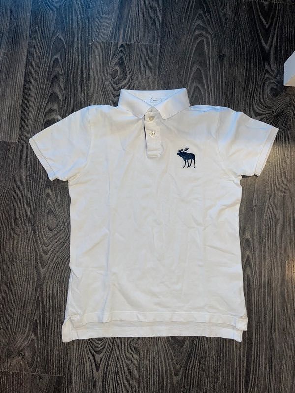 Abercrombie & Fitch biała koszulka polo polówka