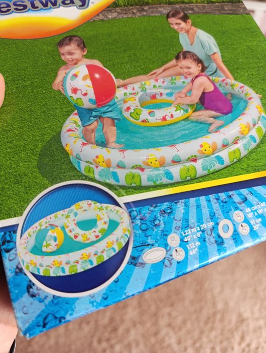 Nowy zestaw basen koło piłka dmuchana bestway 122 cm do pływania zabaw