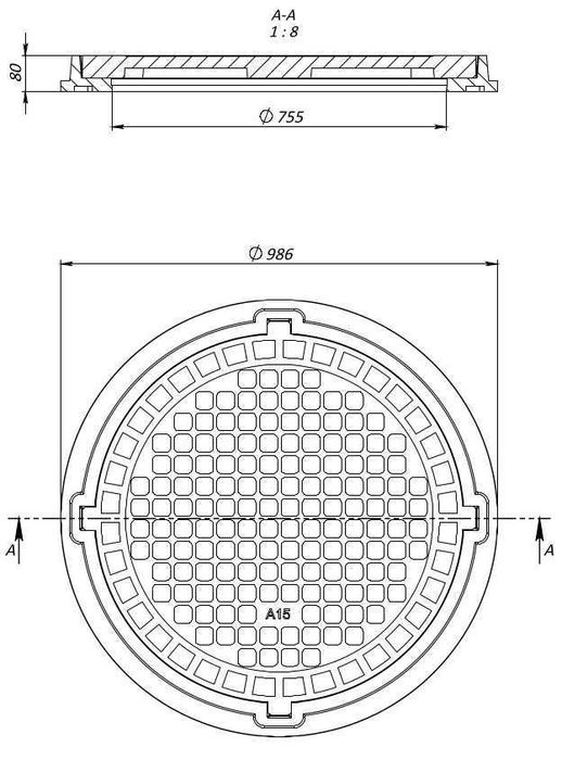 POKRYWA STUDNI FI800 Właz Czarny, DUŻA POLIMEROWA do 1,5 tony!