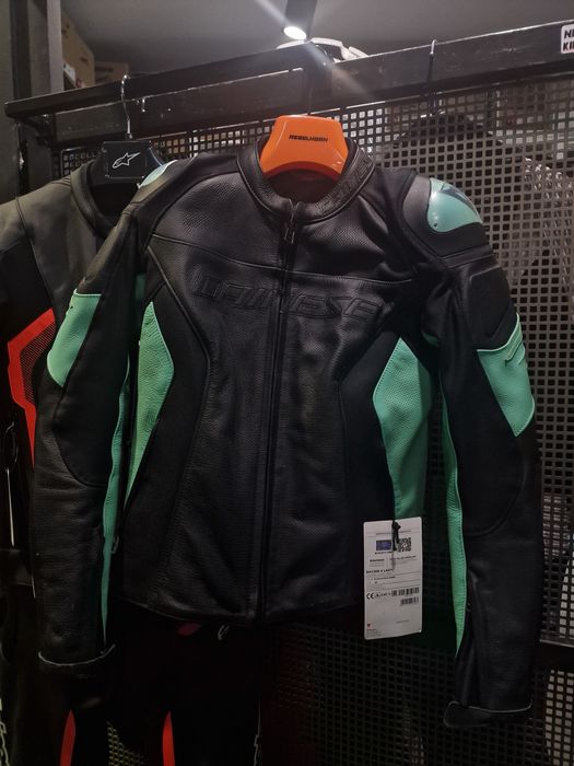 Kurtka Skórzana DAINESE RACING 4 LADY PERF. Black/Aqua 42 !Gratis!