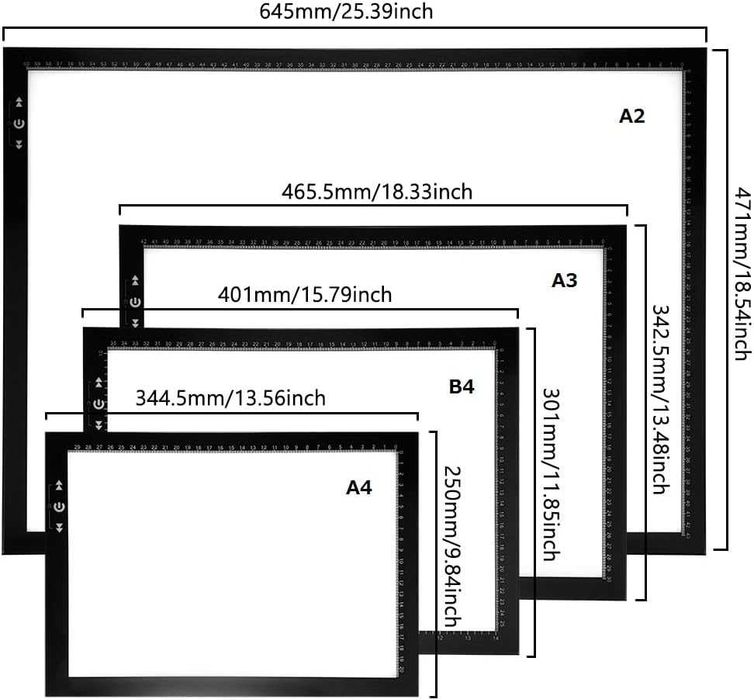 Mesa de luz LED intensidade regulável desenho [vários tamanhos]- NOVO