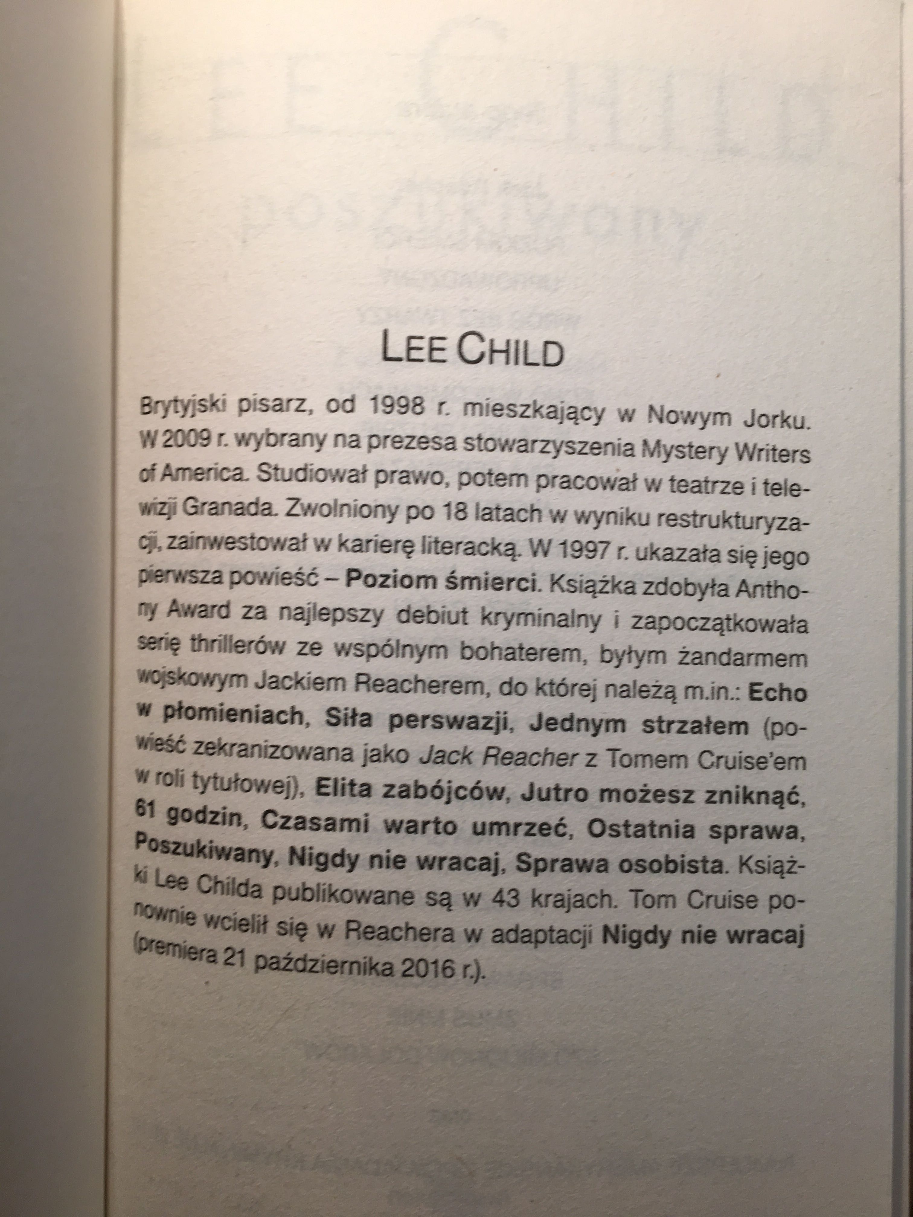 Lee Child "Poszukiwany"