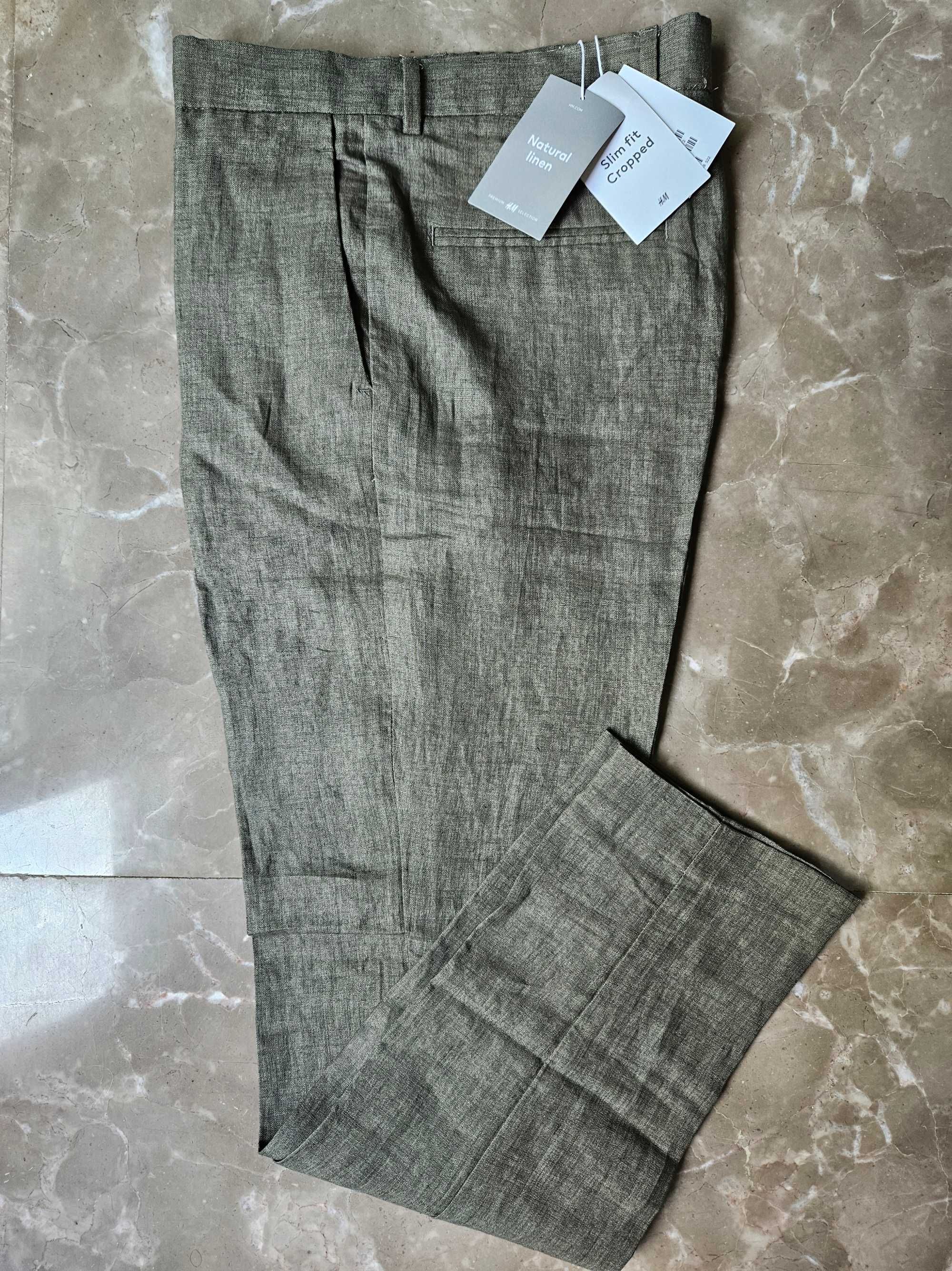 H&M eleganckie lniane NOWE spodnie, rozmiar S