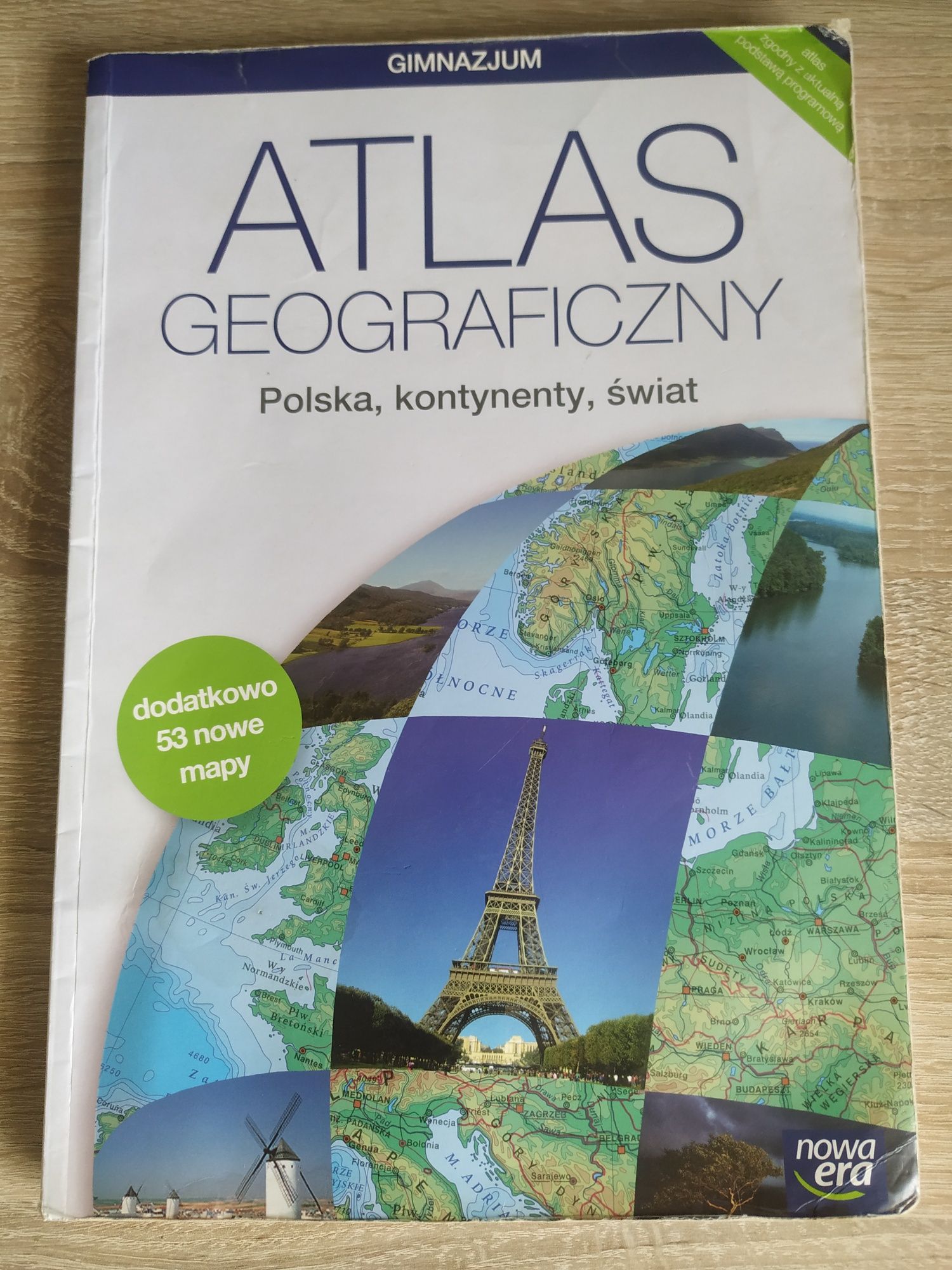 Atlas geograficzny, Polska, kontynenty, świat, Nowa Era