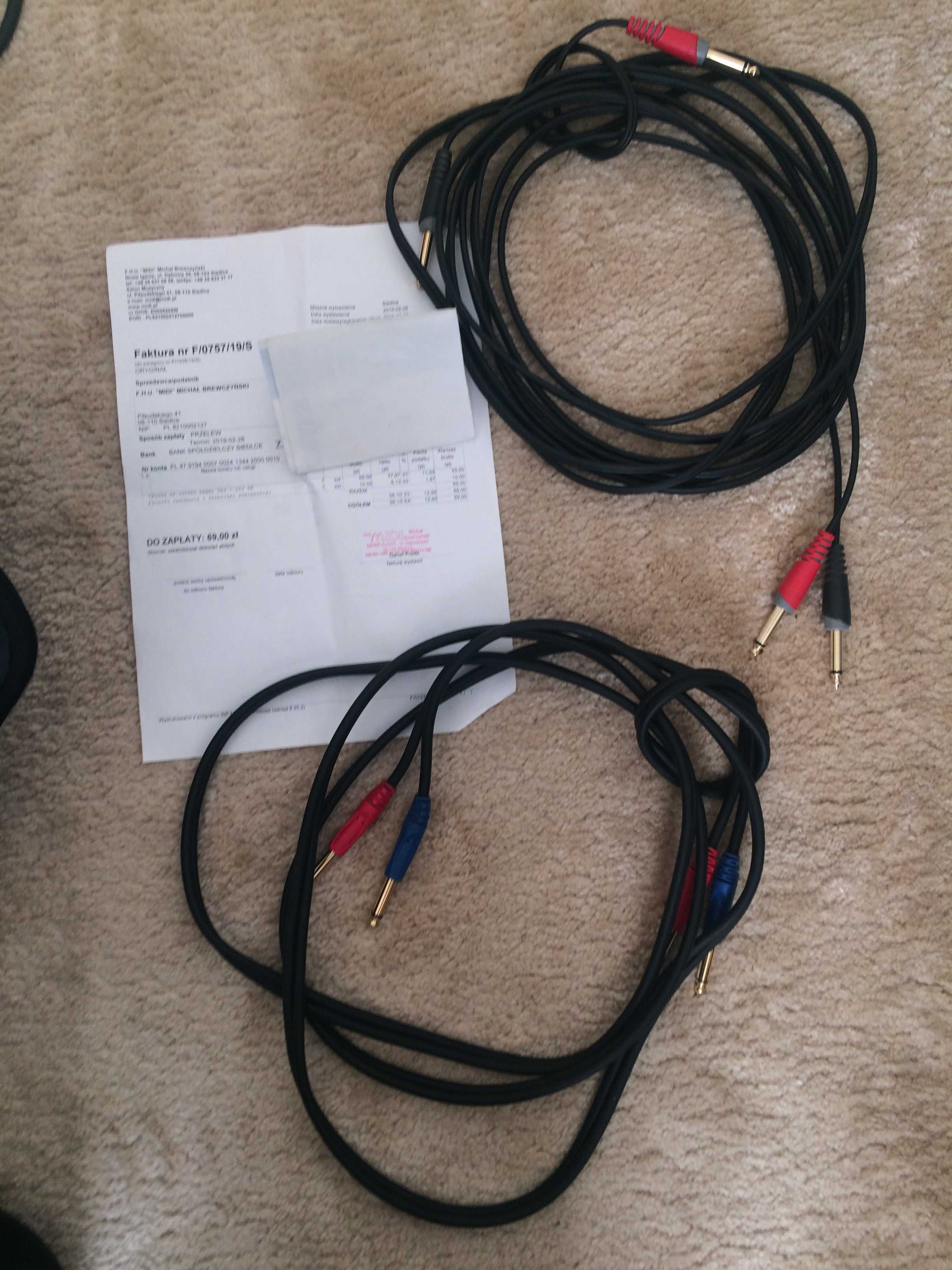 2szt. kabel  Klotz 2x Jack-Jack 3m oraz 6m cena za 1 szt.