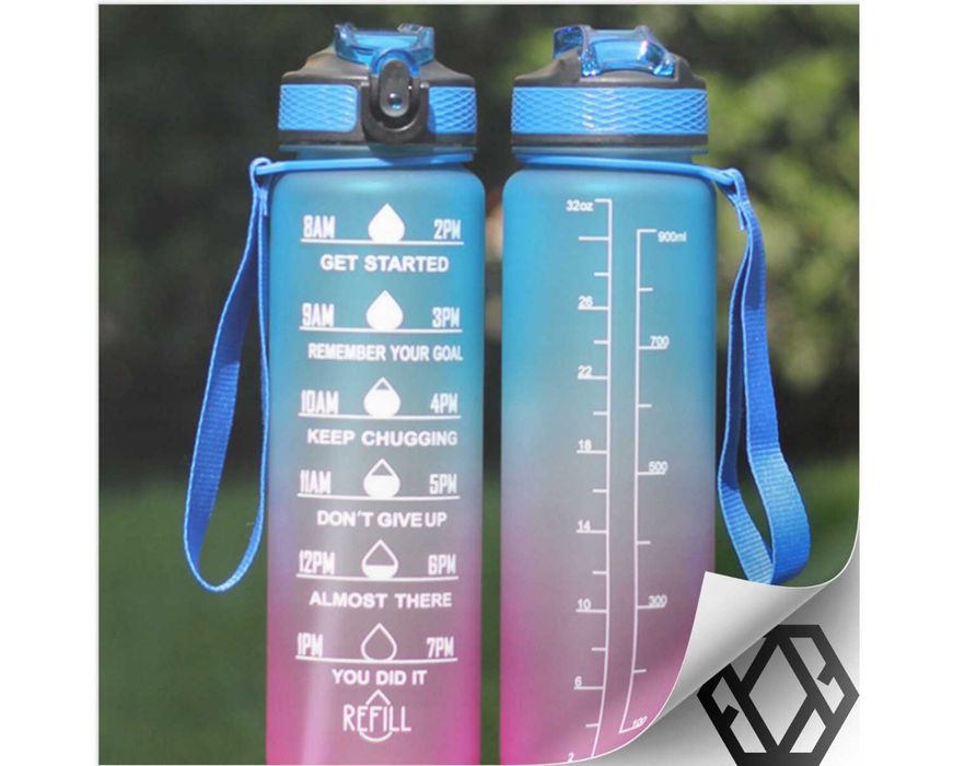 Butelka Motywacyjna Shaker Bidon na Wodę Siłownię Sportowy BPA Free 1L