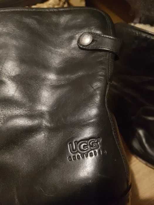 Kozaki buty zimowe UGG Australia, skóra i wełniany kożuszek