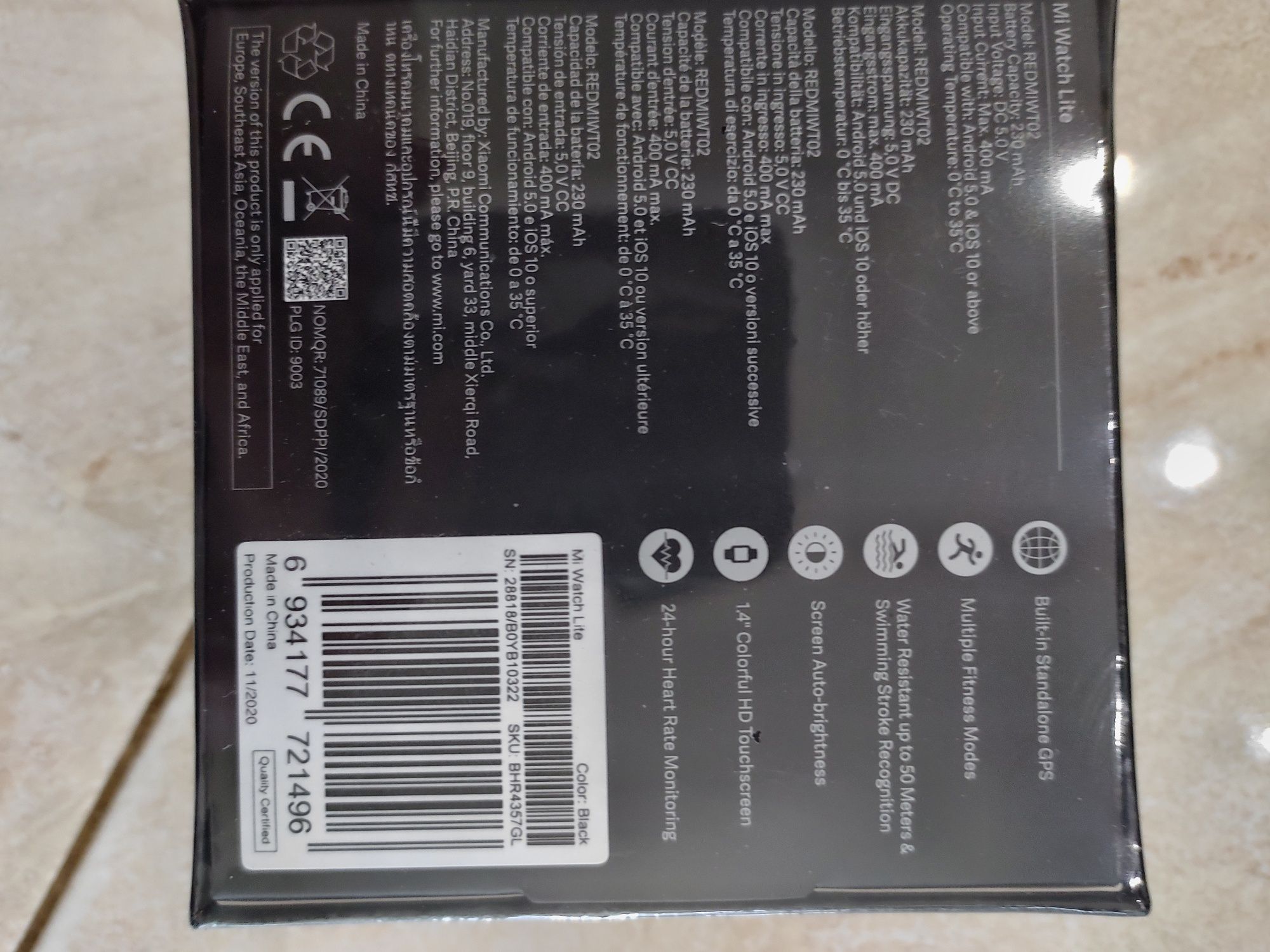 Смарт-годинник Xiaomi Mi Watch Lite Black (BHR4357GL)