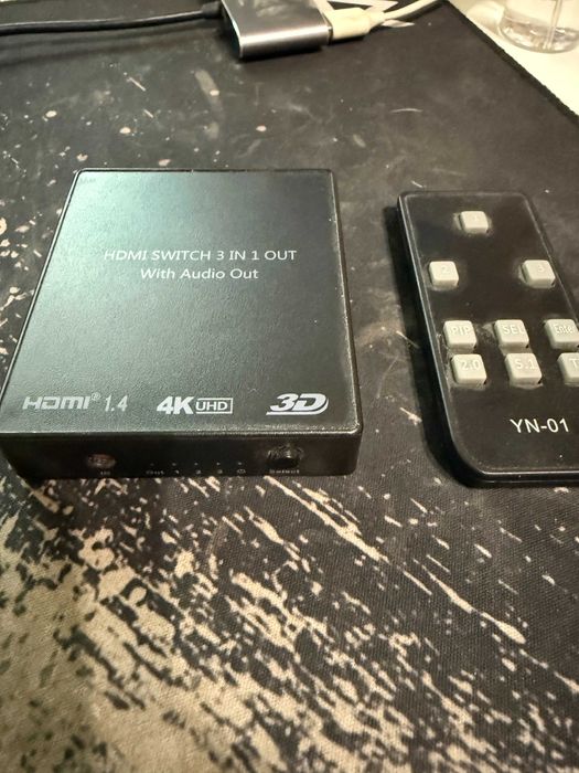 HDMI-перемикач Prozor 4K 3x1 HDMI switch з пультом ДУ