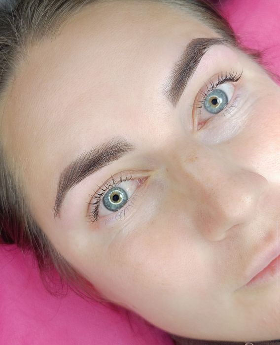 Ламинирование ресниц. Оформление бровей, покраска. Бабурка