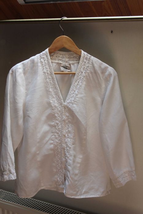 Блуза, рубашка, лен, Laura Ashley, р 12, 46-48, скидка