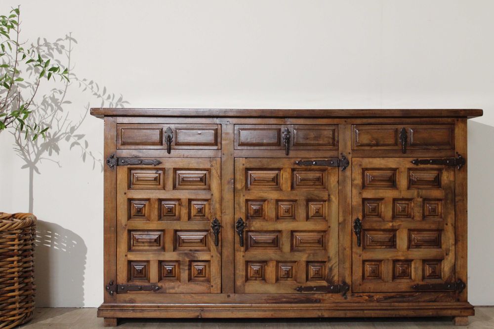 Komoda pini drewniana rustykalna farmhouse hiszpańska