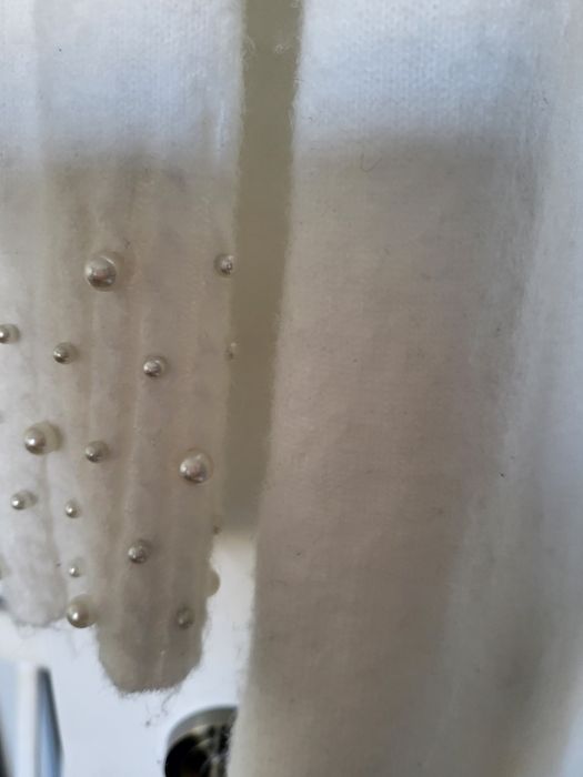 Sukienka lub tunika z mohito biała  z perełkami  rozm m sweterkiwa