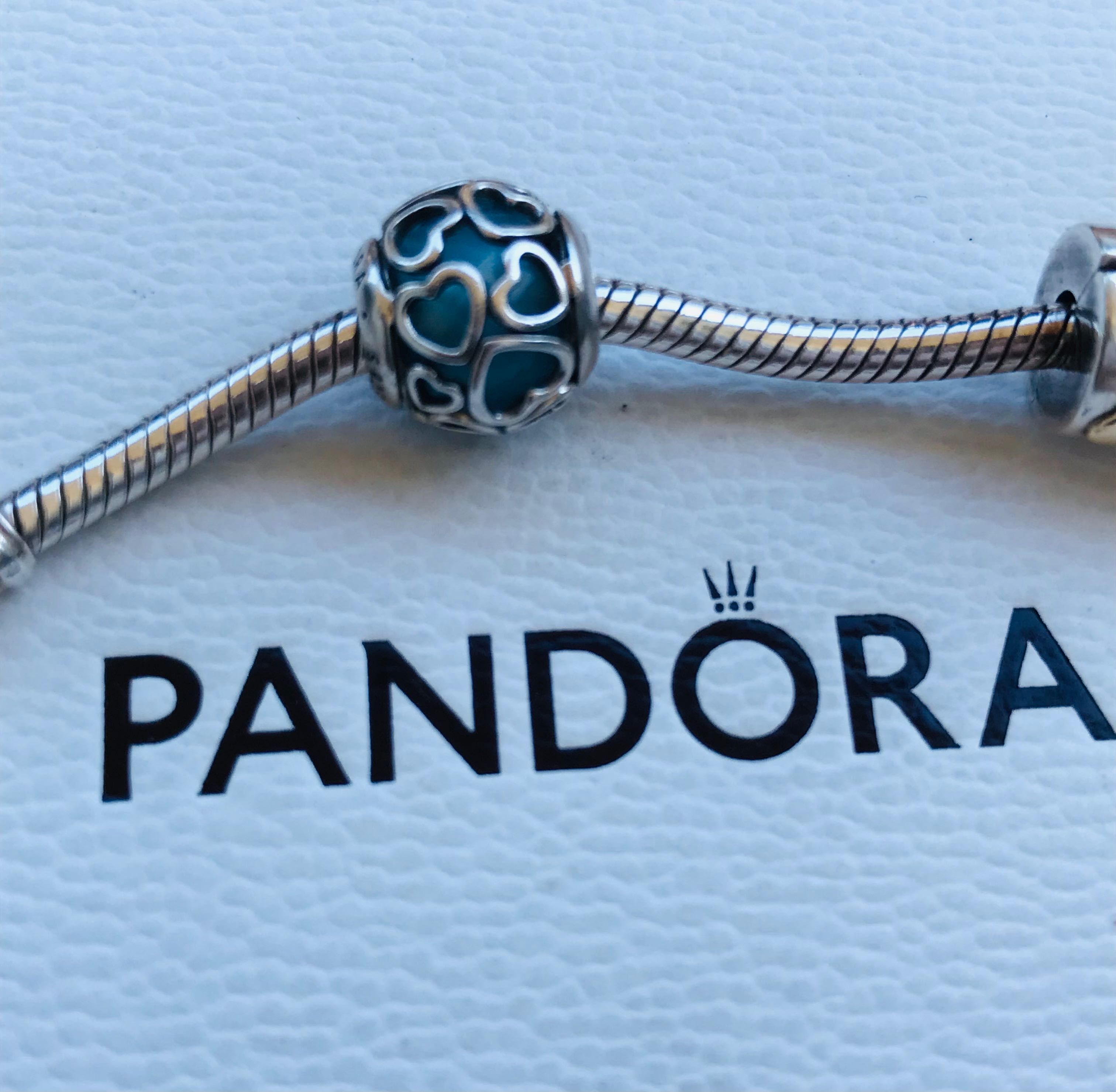 Pandora Charms Błękitne miłosne serca Unikat