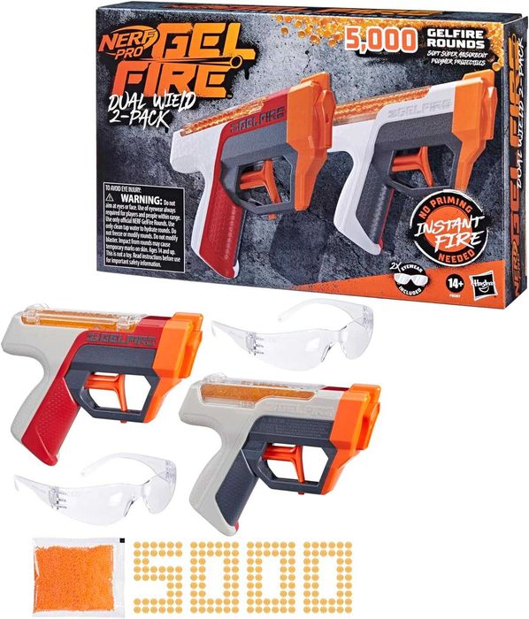 Nerf Pro Gelfire Dual Wield Pack F8087 Нерф Гелфаєр дуо 2 бластер орби