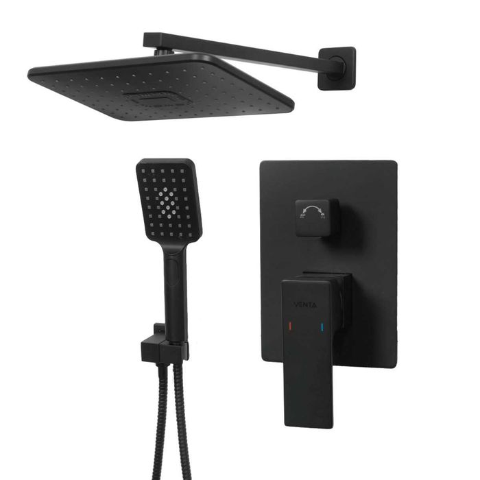 Душова система для душу VENTA Black прихованого монтажу на 2 споживачі