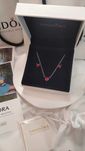 Срібний комплект Pandora червоне серце.Набір Пандора сережки  підвіска