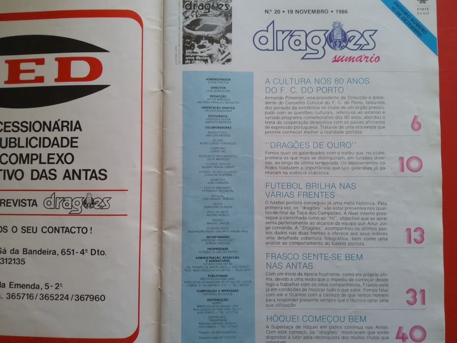 19823#Revista ( F C PORTO ) DRAGÕES 1986