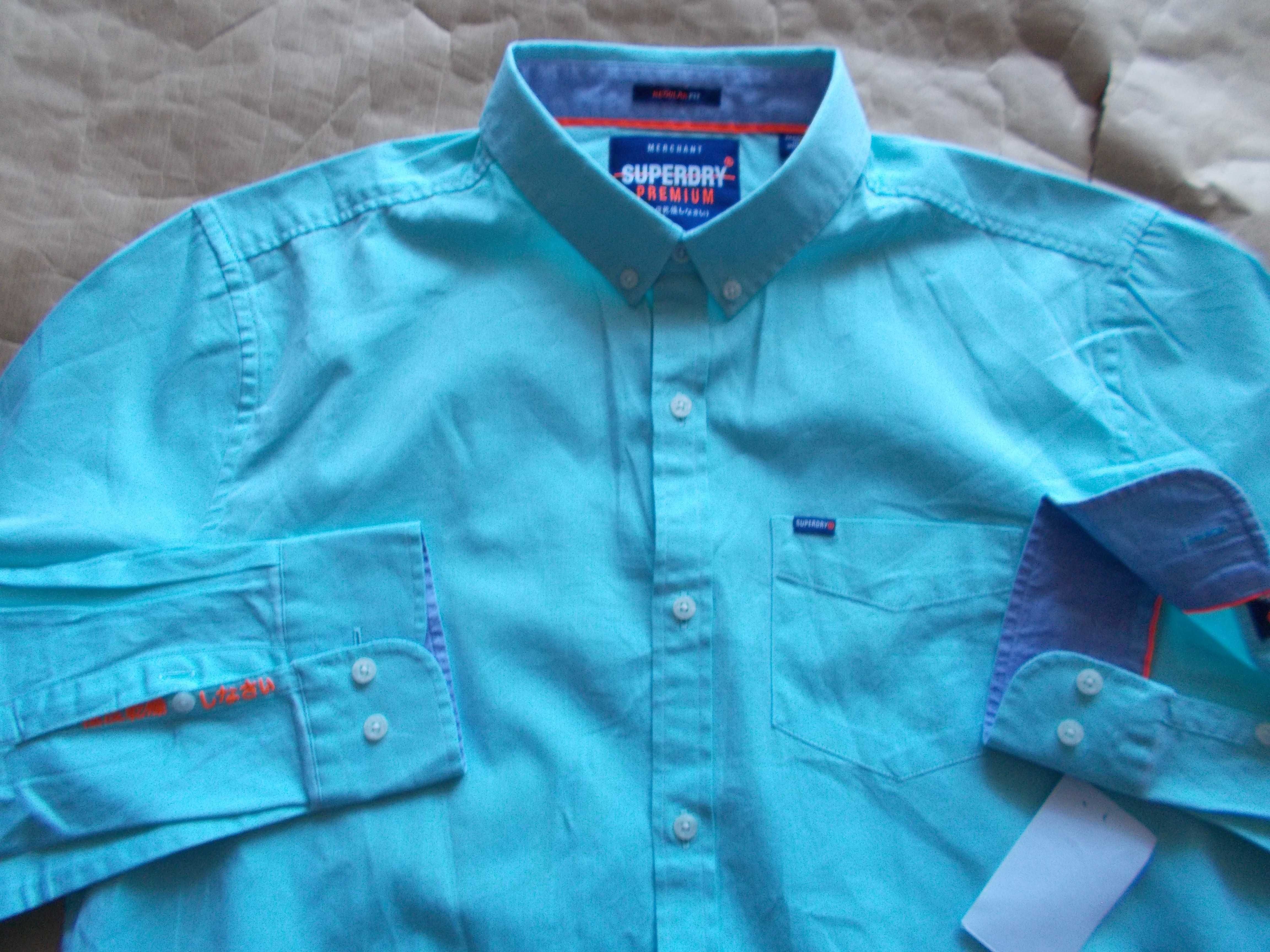 XL-SUPERDRY Designerska NOWA Koszula Męska XL 43 cm UK/Japan