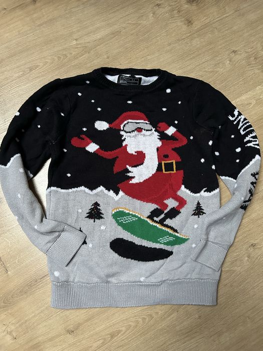 Sweter świąteczny z Mikołajem dla chłopca r 128