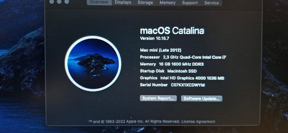 MAC MINI late 2012 2.3 GHz Intel Core I7  modelo A1347