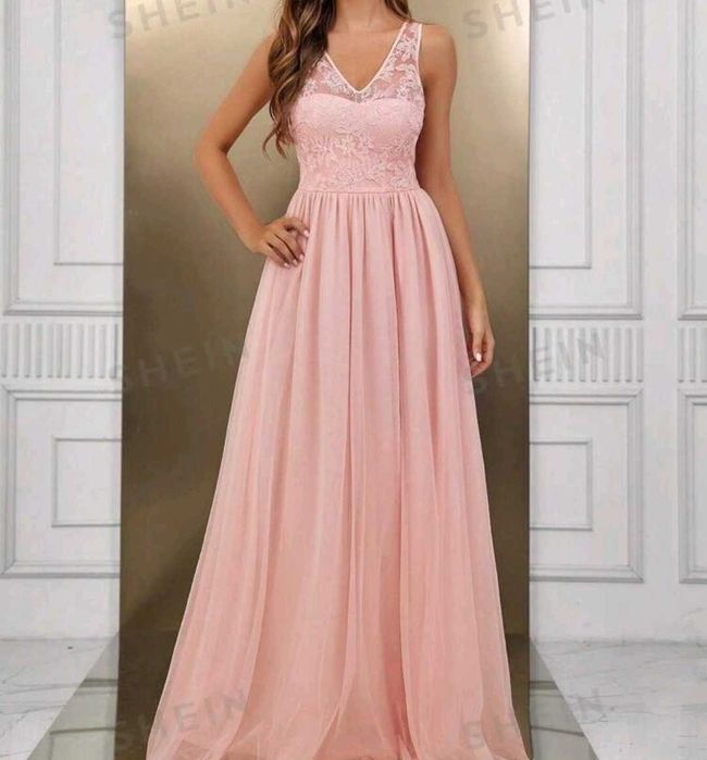 Sukiena wesele  pudrowy róz 34 XS