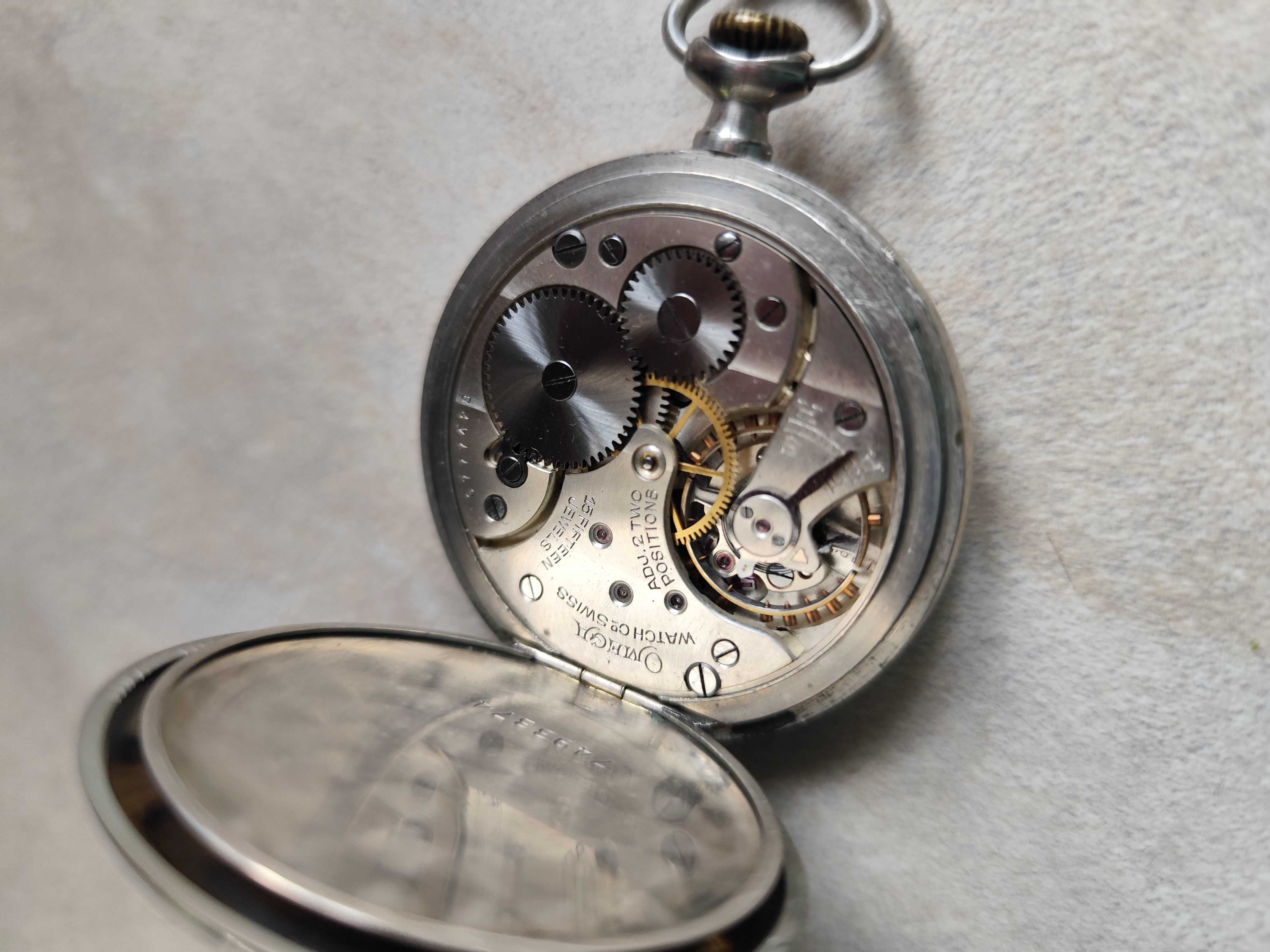 Zegarek kieszonkowy srebrny Omega Cyma Atlantic Tissot