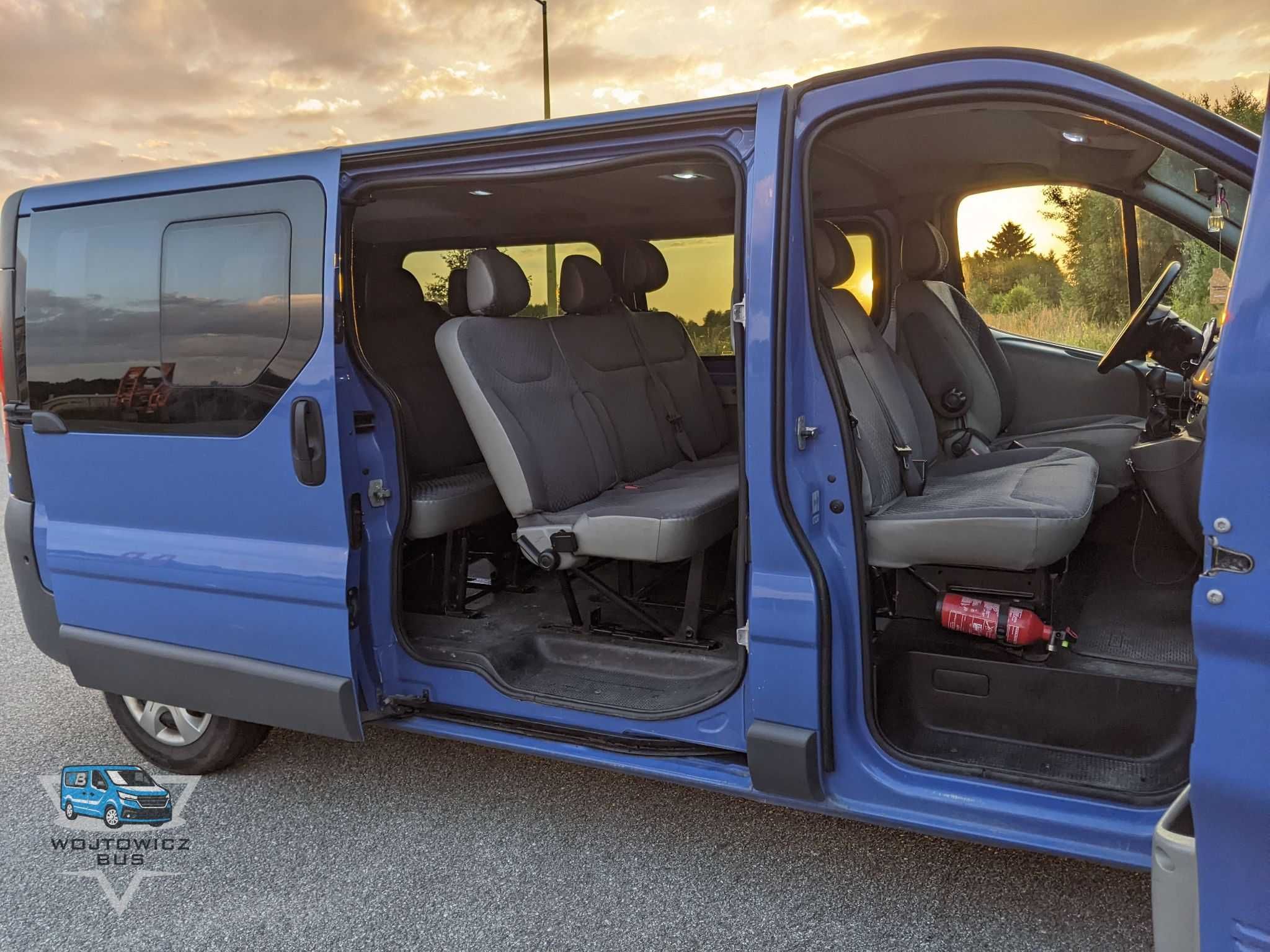 Wynajem busów 9-osób Renault Trafic long(II i III gen.) z/bez kierowcy