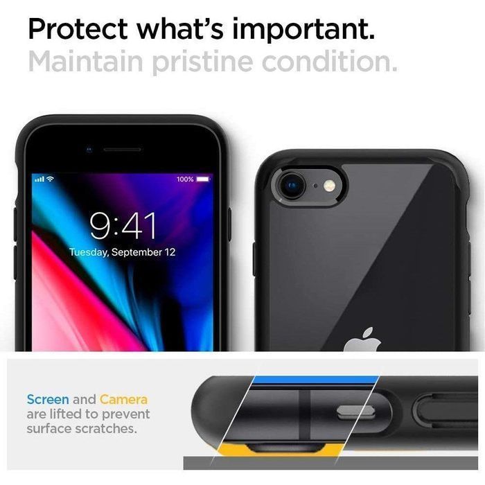 Etui Spigen Ultra Hybrid do iPhone 7/8/SE 2020/2022, Czarny