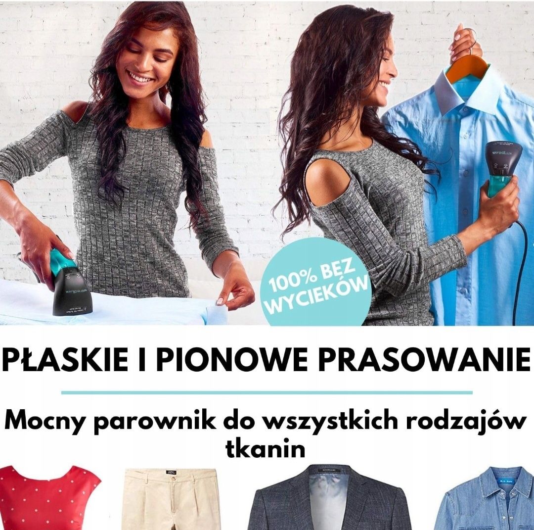 WIREDLUX Parownica do Ubrań Parownik Żelazko Parowe 900W