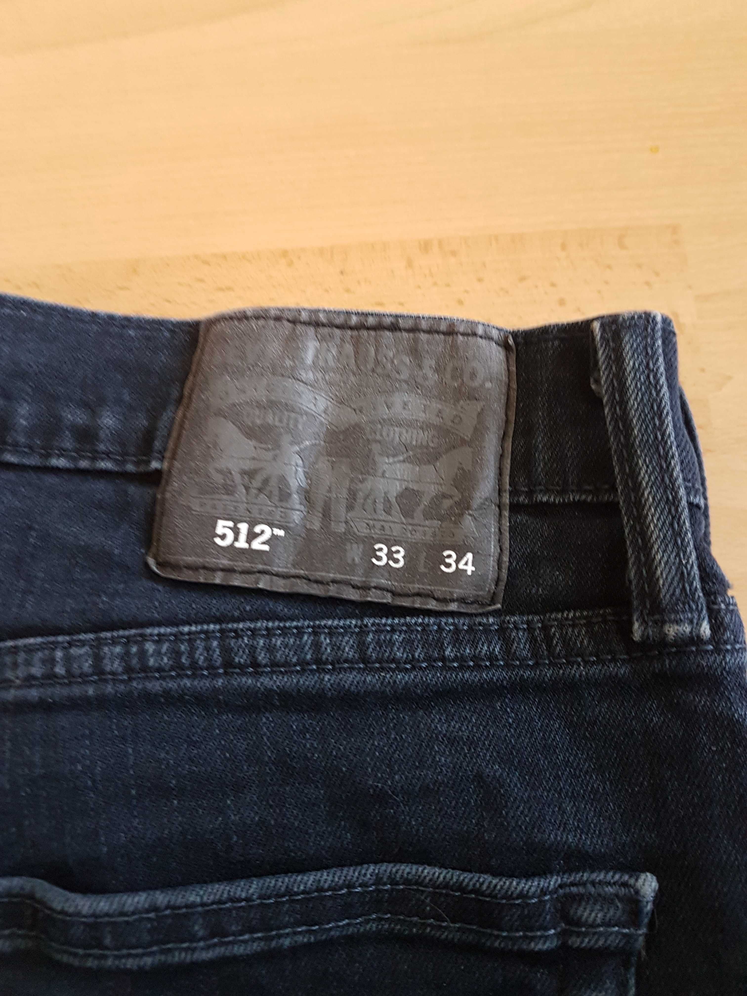 Levis 512 spodnie jeansowe męskie slim W33 L34 jeansy Levi's 33/34