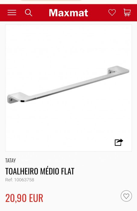 Toalheiro/suporte de toalhas em alumínio