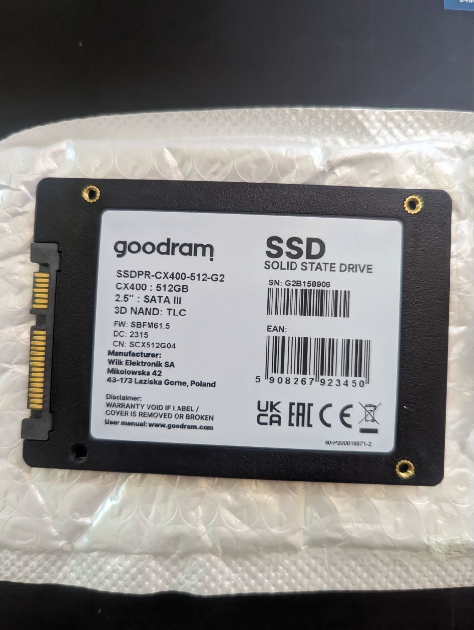 Sata ssd goodram cx400 gen. 2 512gb.