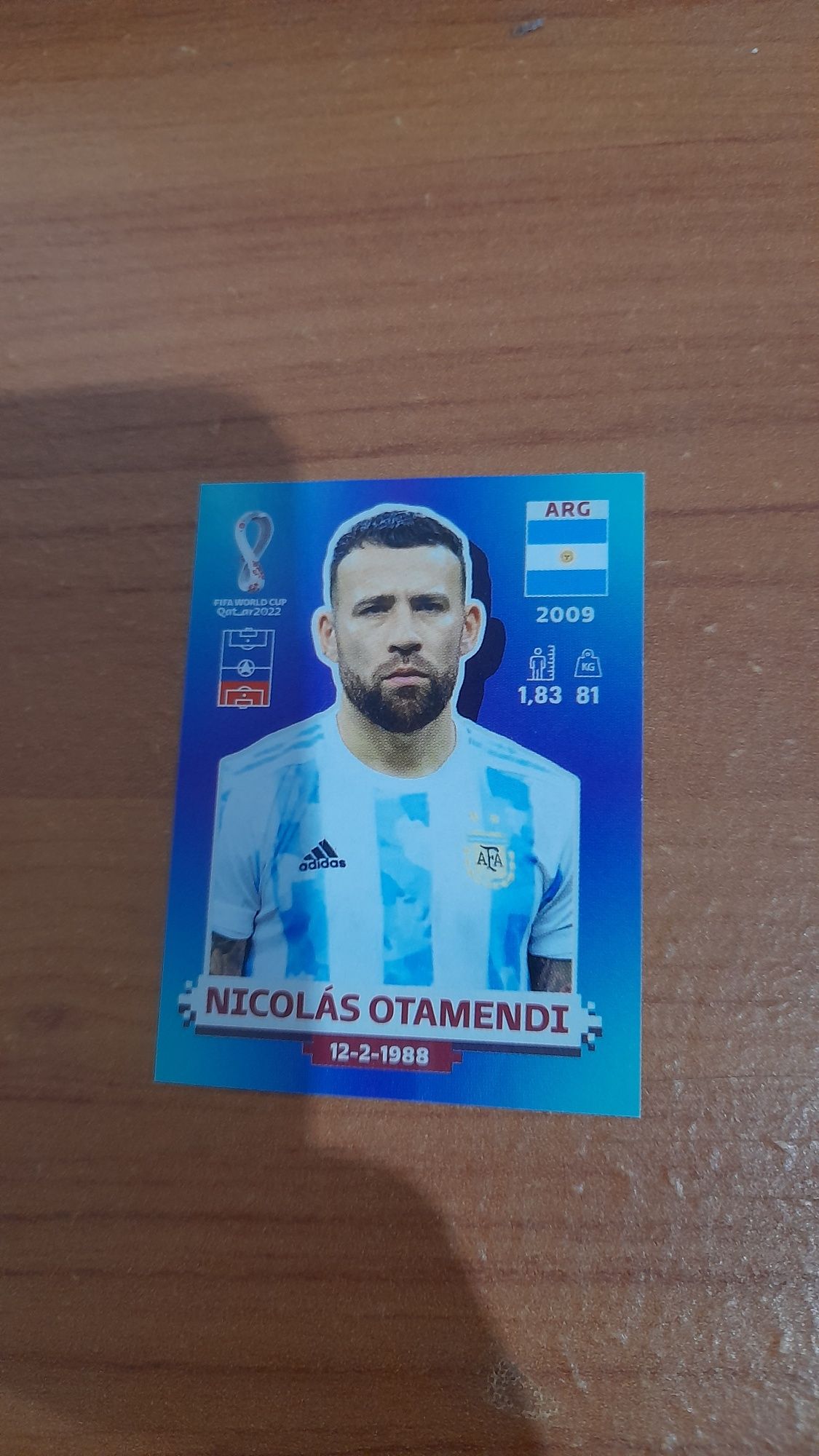 Nicólas Otamendi cromo mindial qatar 2022|PANINI