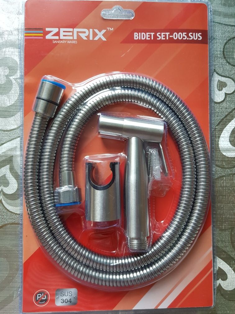 Лейка гигиеническая для биде или набор ZERIX,MIXXUS BIDET SET-005 SUS