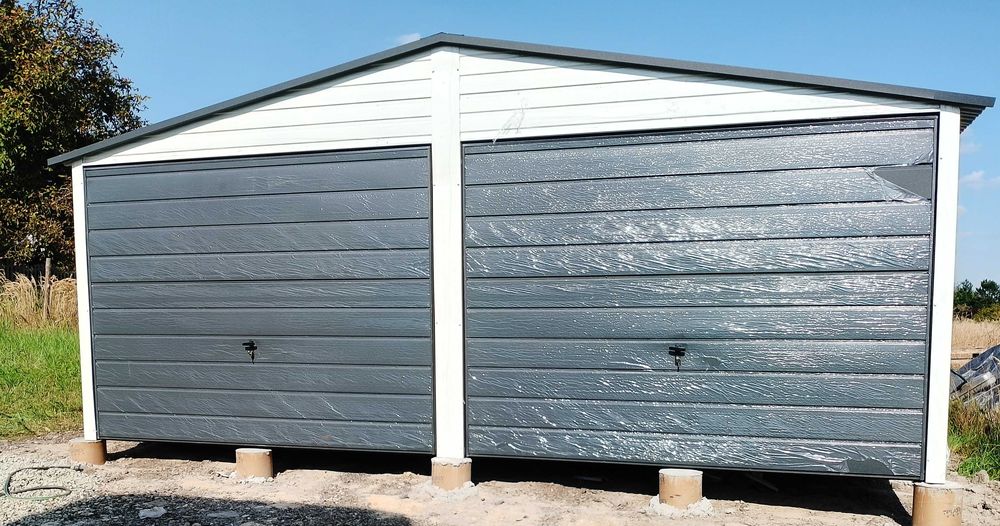 Garaż Podwójny Akryl Dwuspadowy PROMOCJA Konstrukcja OCYNK