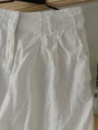 GRATIS M&S lniane spodenki damskie białe letnie szorty 42 XL