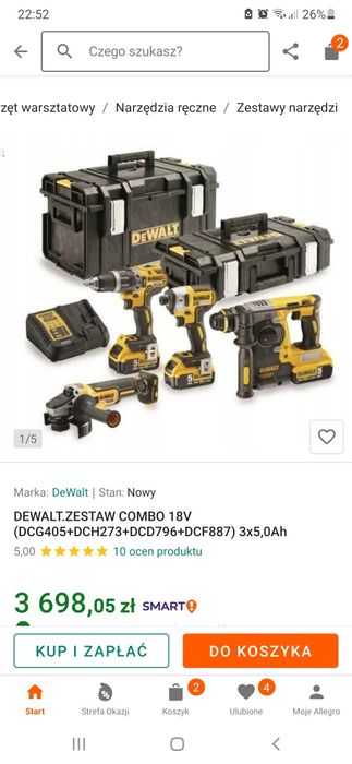 Zestaw dewalt na gwarancji używany bardzo mało