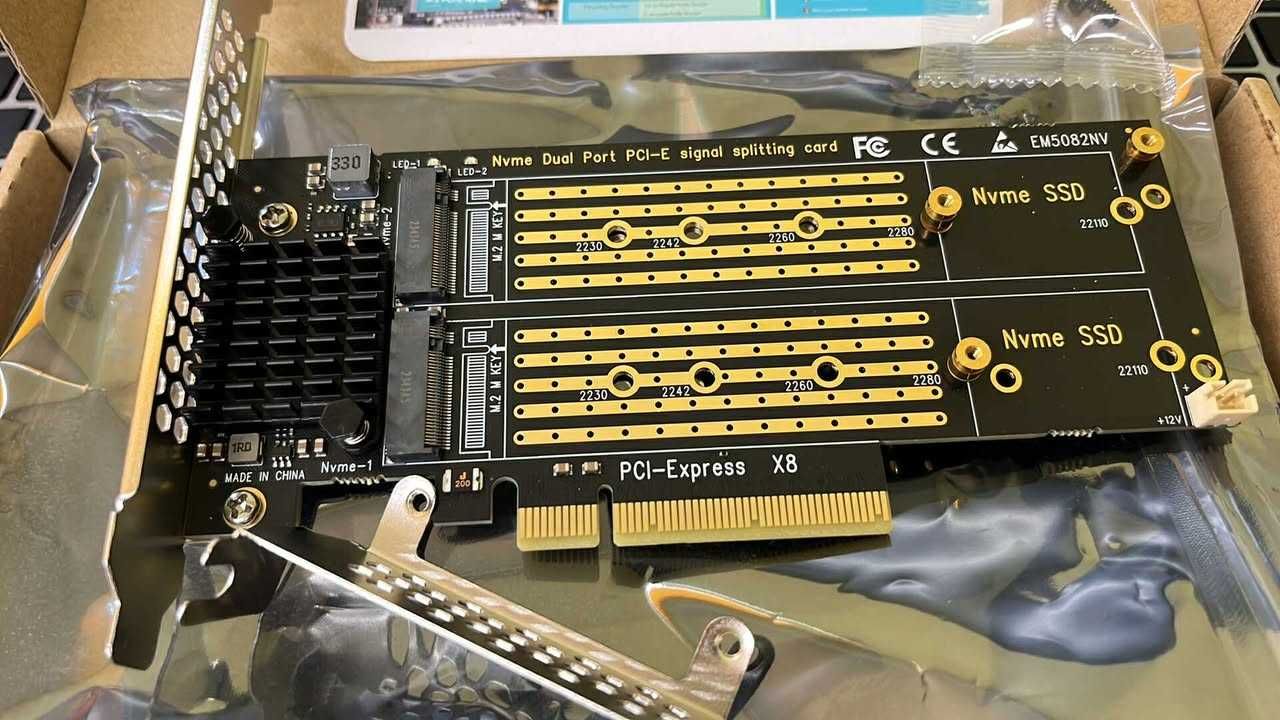 GLOTRENDS PA21 2-portowa przejściówka M.2 NVMe na PCIe 4.0 X8