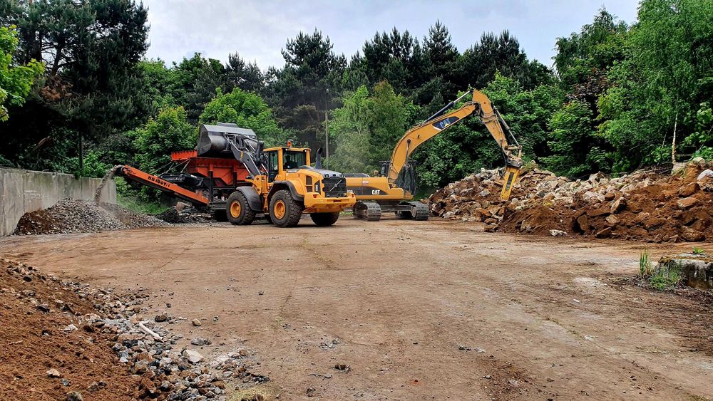 Wynajem kruszarki, wyburzenia, rozbiórki, kruszenie gruzu,