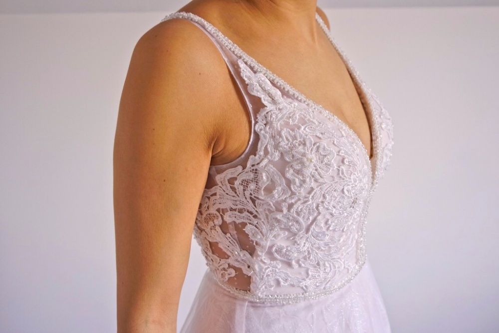 Suknia ślubna Erica, kolor ivory/champ/pink, rozmiar 36