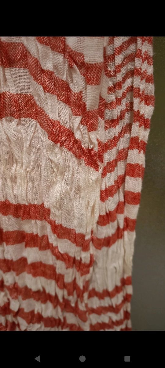 Miękki szal bawełniany typu arafatka z frędzlami, 180 x 35 cm